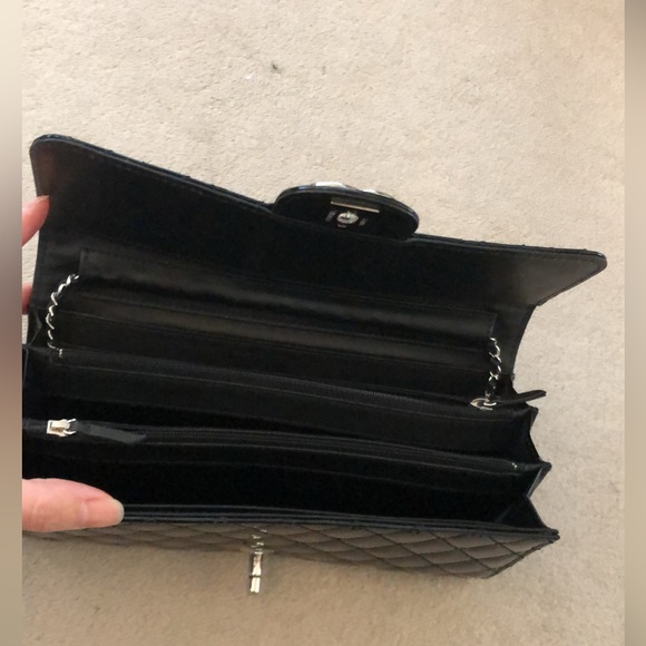 Black patent Chanel wallet/clutch on chain - Picture 2 of 3